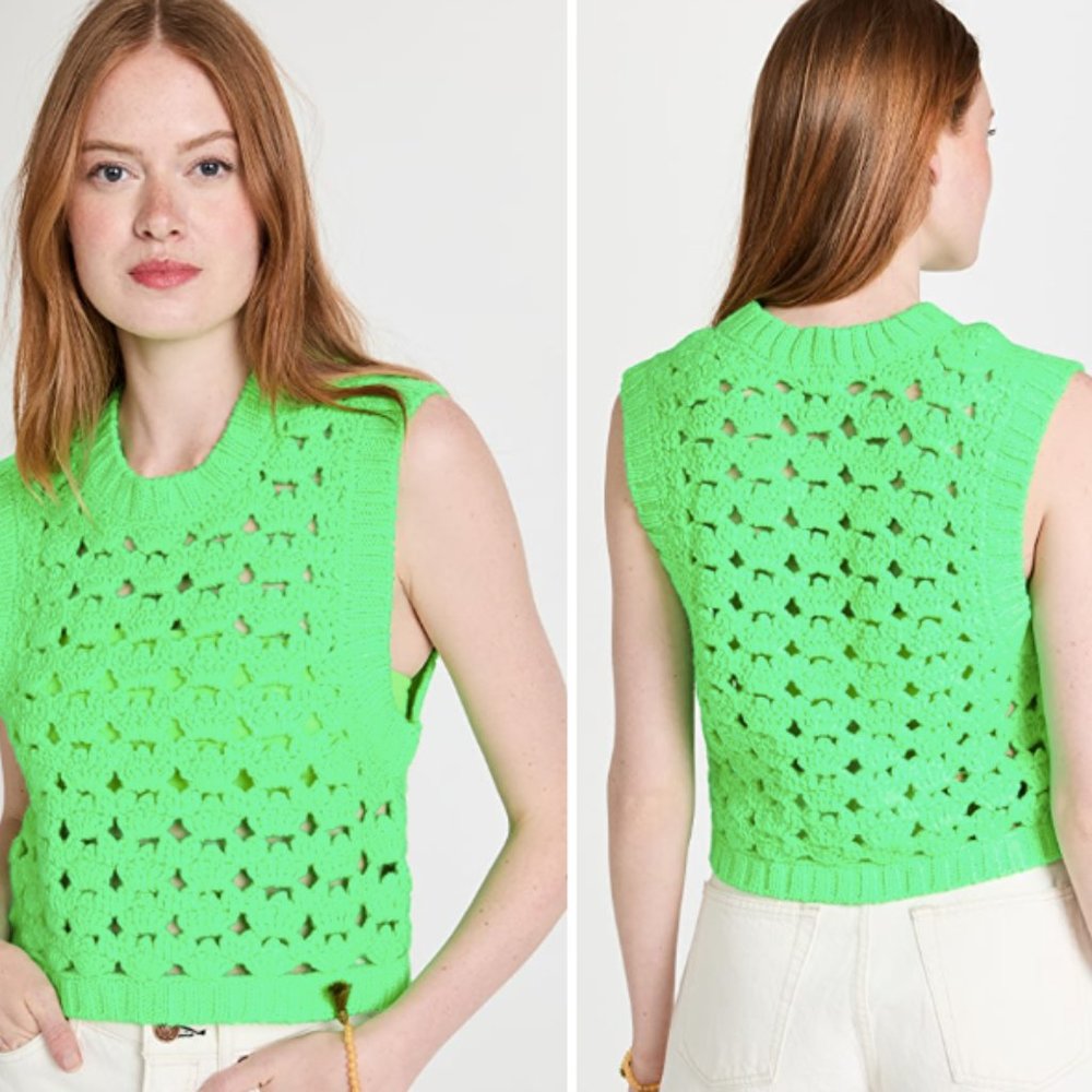 Rachel Comey Lime Green Top "Field Vest"
